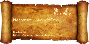 Meixner Leonárd névjegykártya